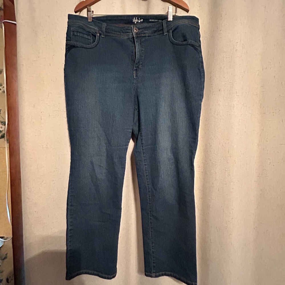 Macy’s Style and Co straight leg denim jeans size 18 W